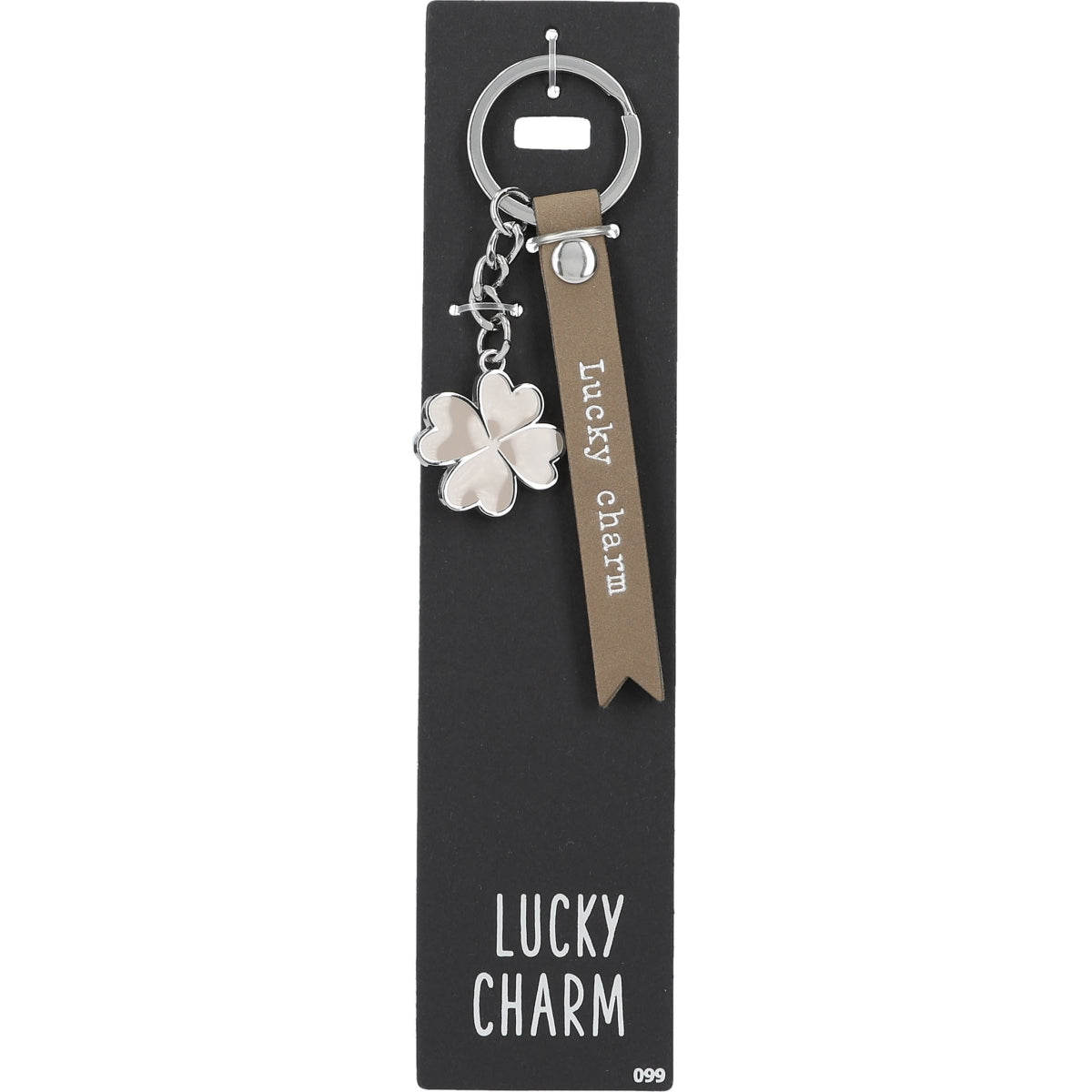 Bruine Lucky Charm Sleutelhanger - Geluk in Stijl