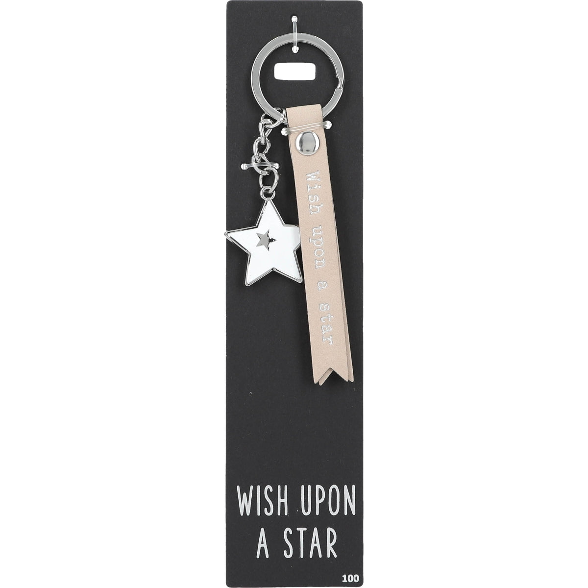 Sleutelhanger Wish Upon A Star - Zilver & Beige