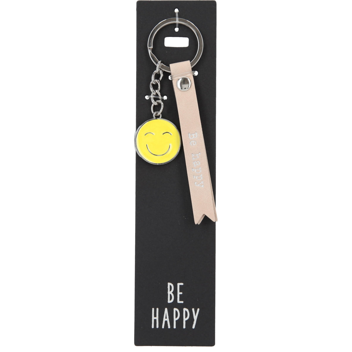 Vrolijke BE HAPPY Sleutelhanger