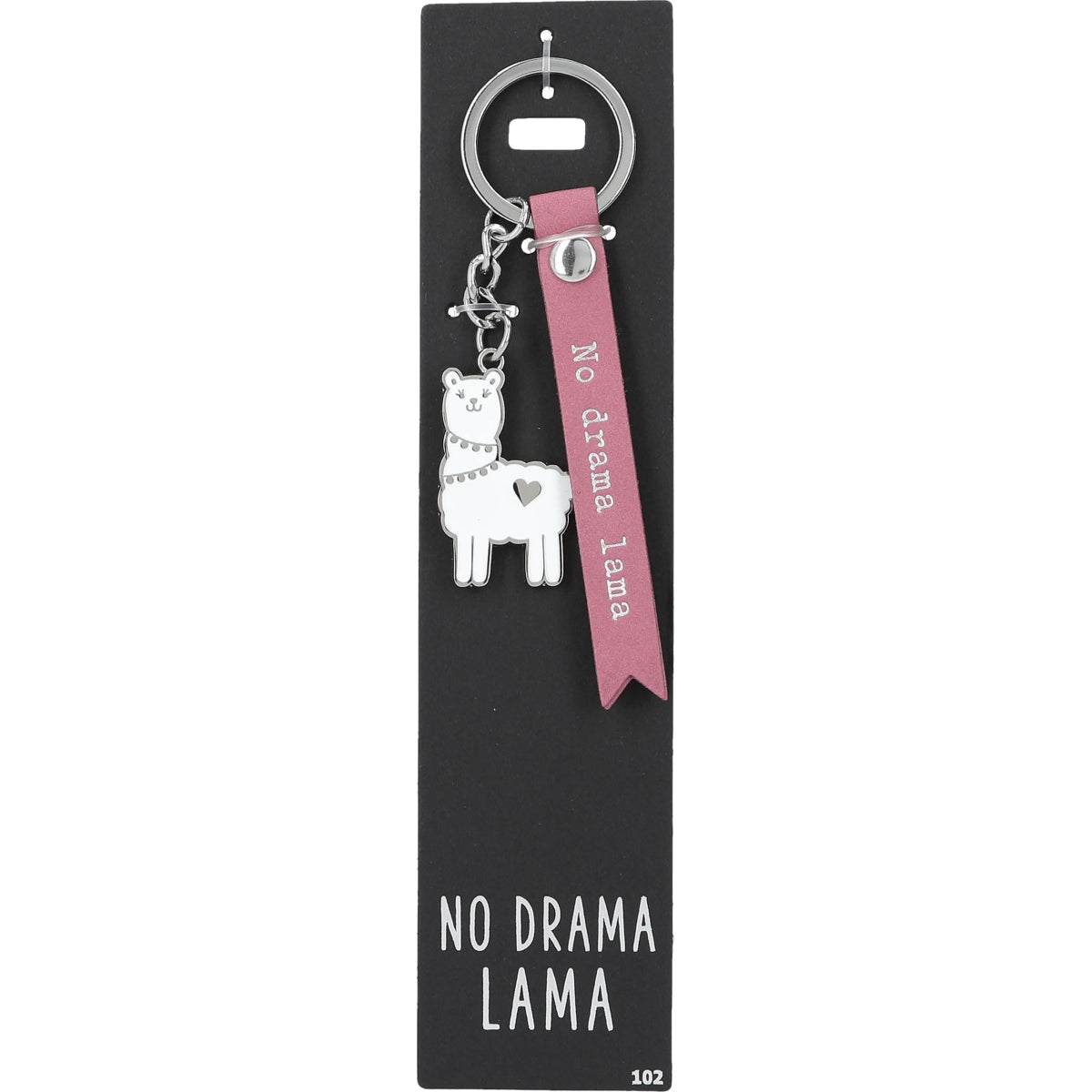 Roze No Drama Lama Sleutelhanger