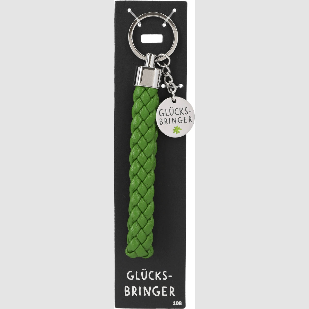 Groene Sleutelhanger Glücksbringer met Geluksbedeltje