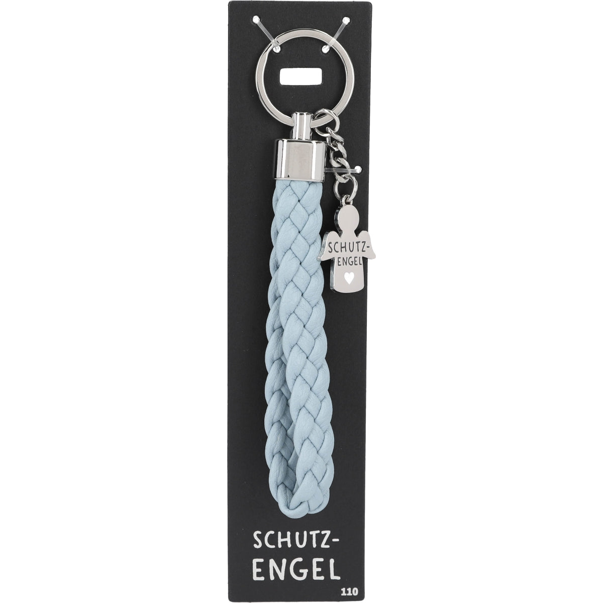Lichtblauwe Schutzengel Sleutelhanger met Engeltje